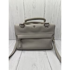 Kate Spade Grant Park Hadlen Crossbody Leather Purse Moussfrost Taupe Gray Bag